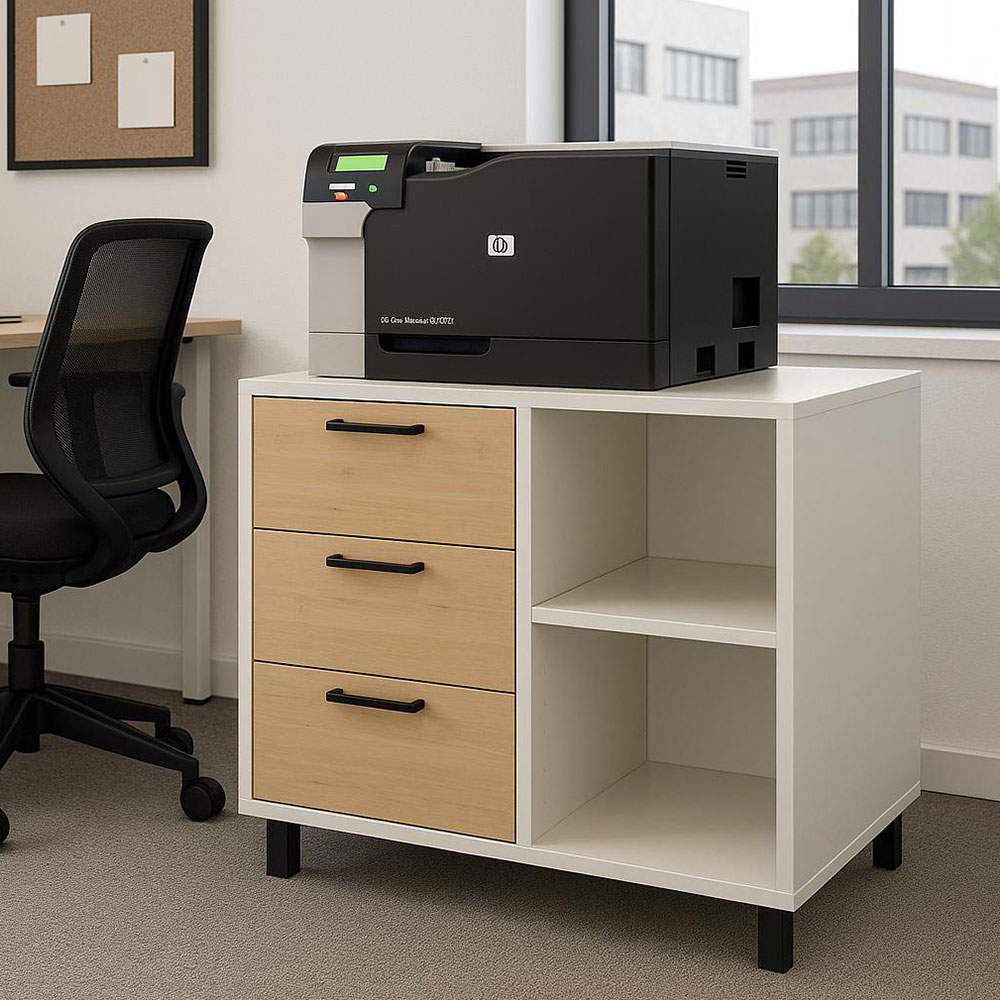 Bgr Yazıcı Dolabı Beyaz-Safir Meşe 8027 görseli