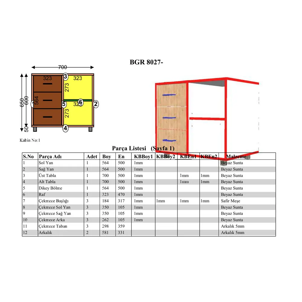 Bgr Yazıcı Dolabı Beyaz-Safir Meşe 8027 küçük görsel