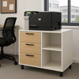 Bgr Yazıcı Dolabı Beyaz-Safir Meşe 8027 küçük görsel