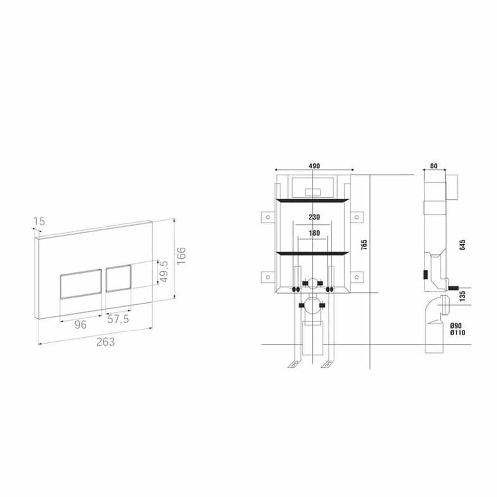 Turkuaz Cerastlye İbiza Rimless Asma Klozet Ve Gömme Rezervuar Seti küçük görsel