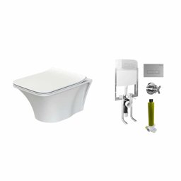 Turkuaz Cerastlye İbiza Rimless Asma Klozet Ve Gömme Rezervuar Seti küçük görsel