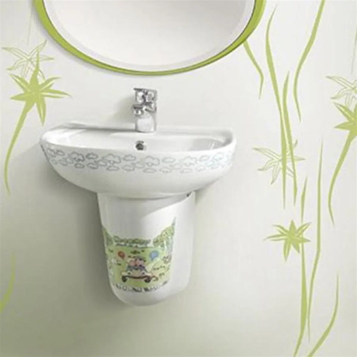 Turkuaz Yumurcak Lavabo 35X45 Cm + Yarım Ayak 003100-U61 + 016800-61 küçük görsel