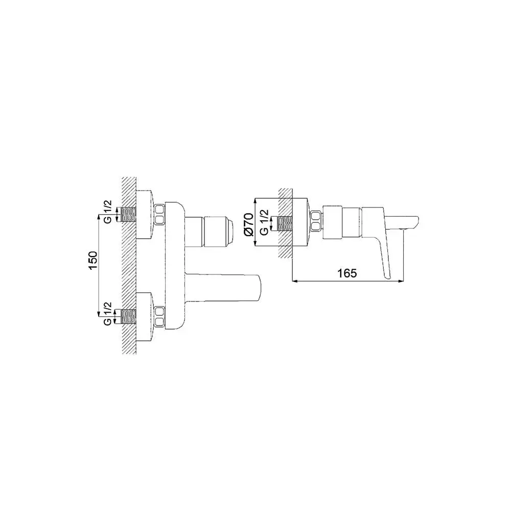 Newarc Newart Aplike Lavabo Bataryası 150551 küçük görsel
