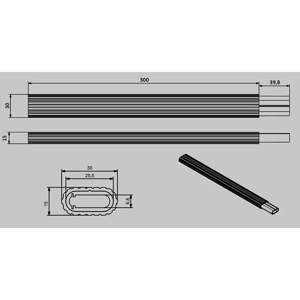 Metali Oval Askı Borusu 30 Cm 4002 küçük görsel
