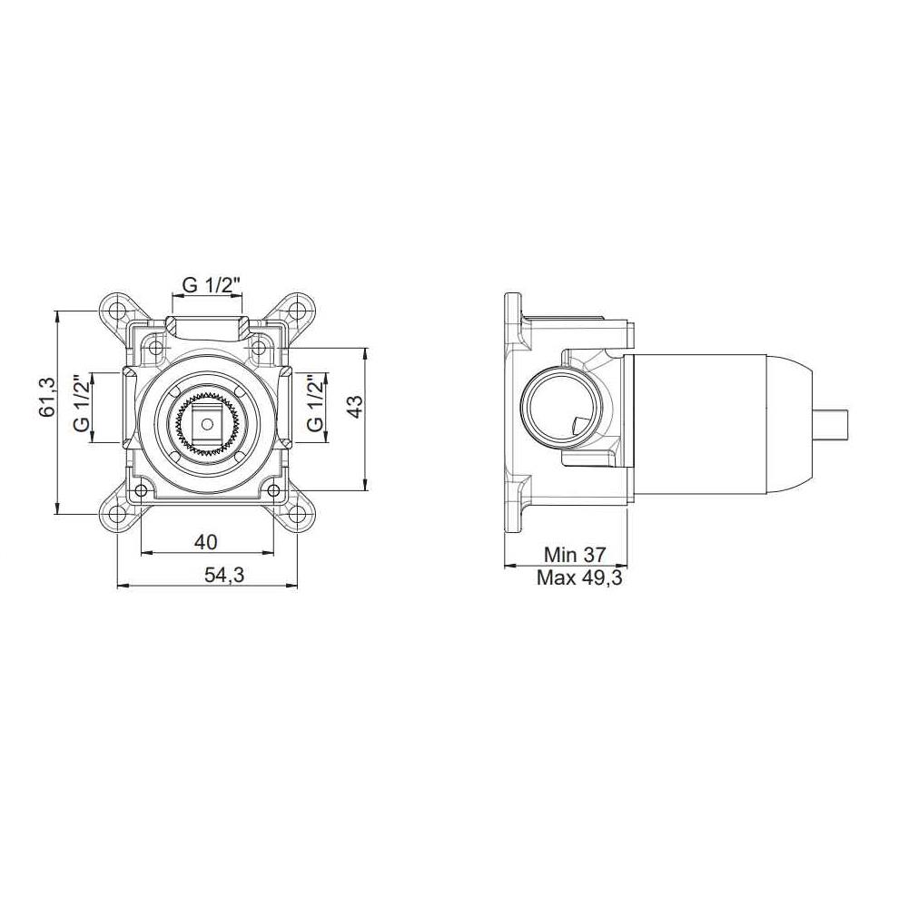 GPD Ankastre Duş Sıva Altı Grubu Krom Ø35 Sag10 küçük görsel