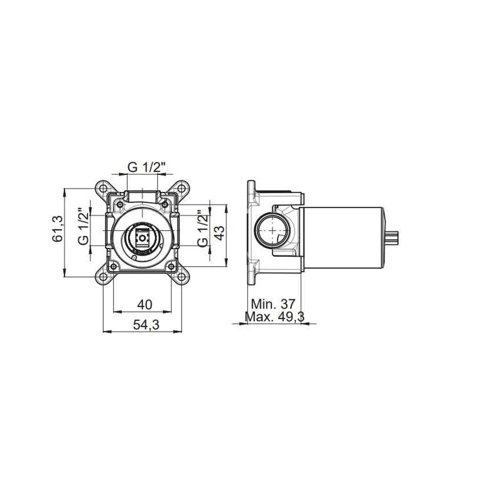 GPD Ankastre Duş Sıva Altı Grubu Krom Ø35 Sag10 küçük görsel
