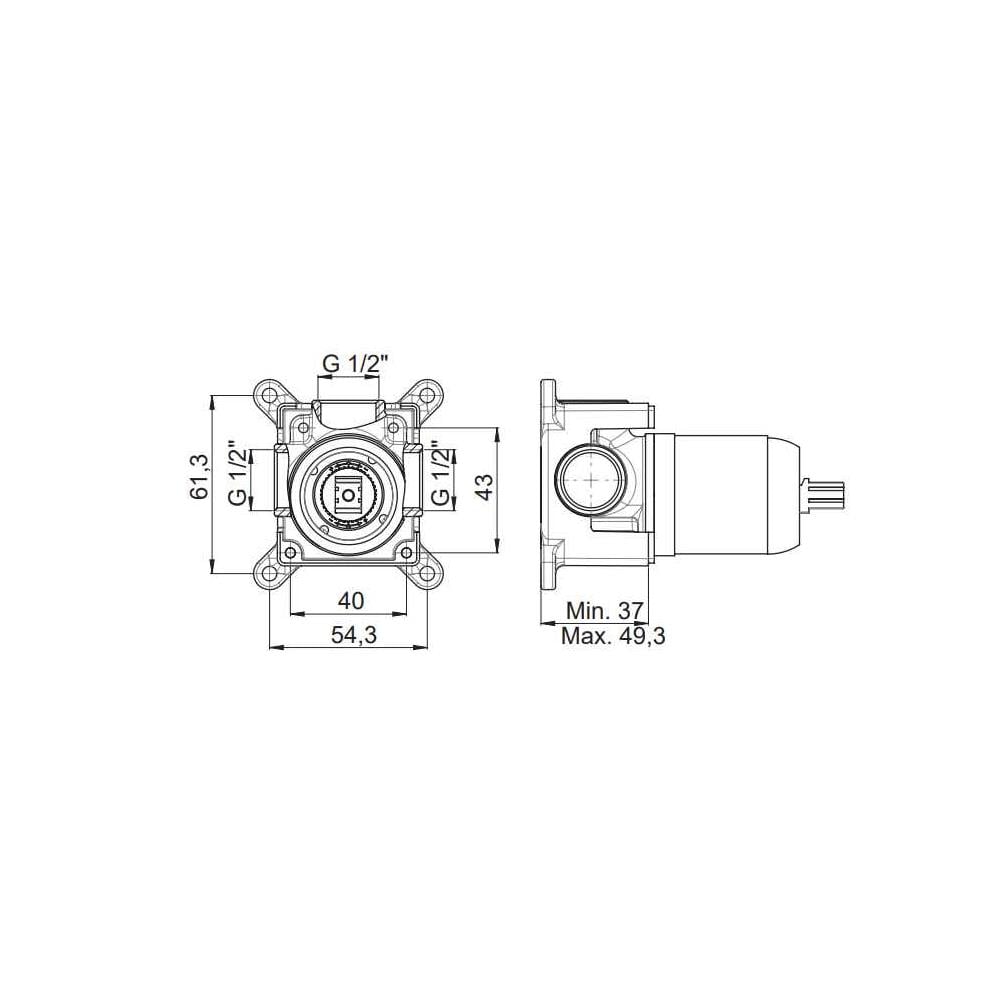 GPD Ankastre Duş Sıva Altı Grubu Krom Ø35 Sag10 küçük görsel