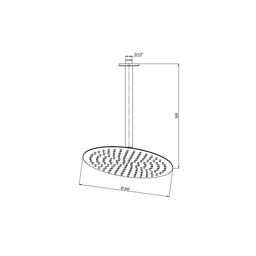 GPD Ankastre Duş Başlığı Duvardan Ø25 Cm Altın Ads30-a küçük görsel