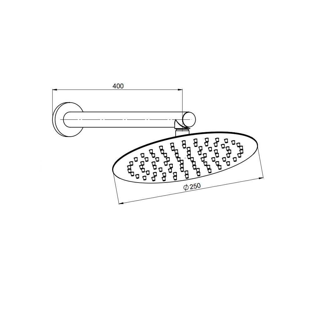 GPD Ankastre Duş Başlığı Duvardan Ø25 Cm Altın Ads30-a küçük görsel