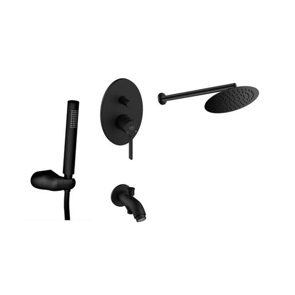 Gpd Pedra Ankastre Duş Seti Basmalı Siyah Bns06-S küçük görsel