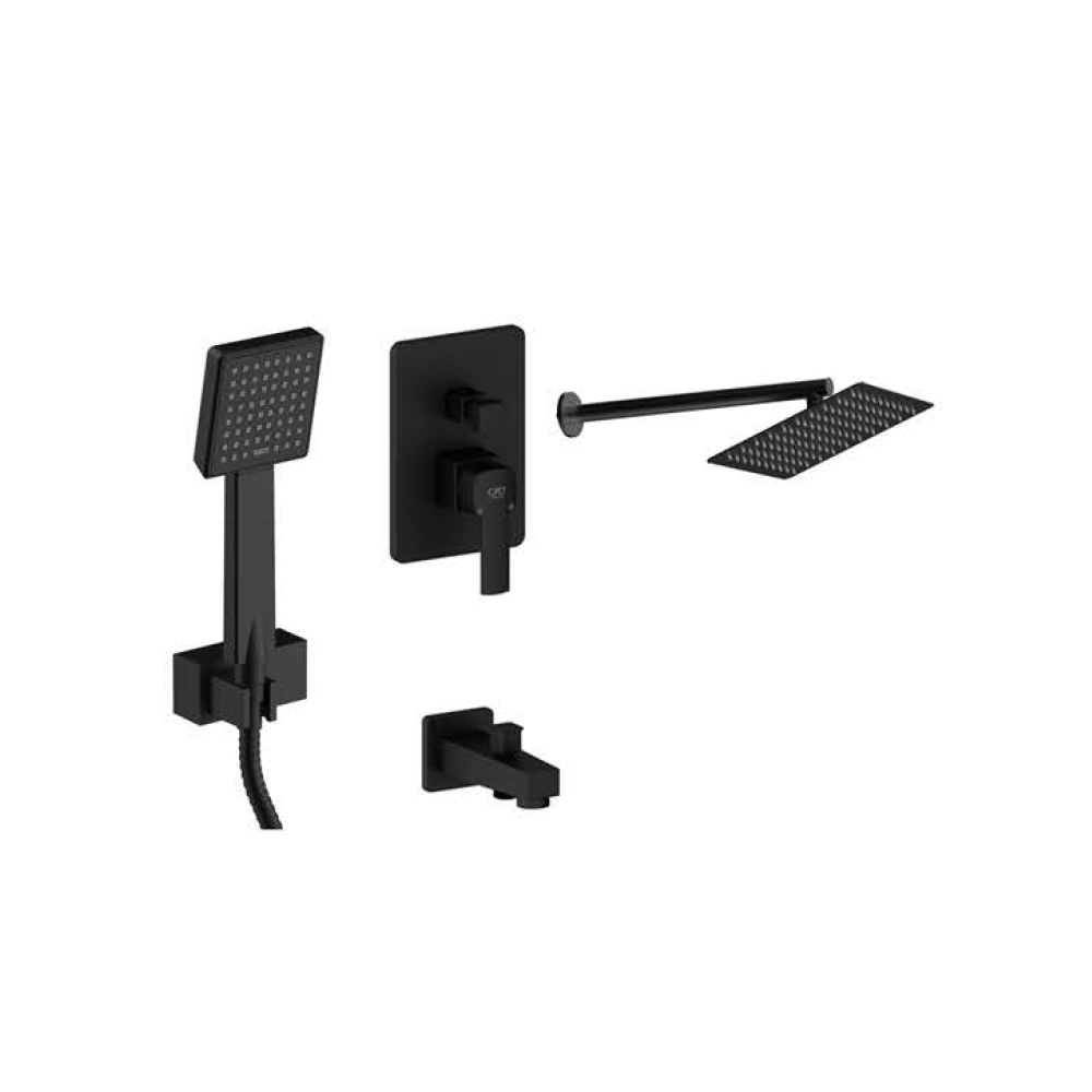 Gpd Pedra Ankastre Duş Seti Basmalı Siyah Bns06-S küçük görsel