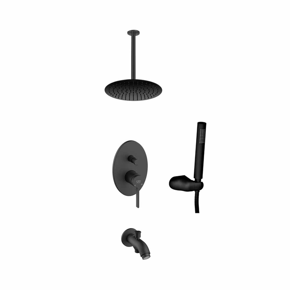 Gpd Pedra Tam Ankastre Duş Seti Siyah küçük görsel