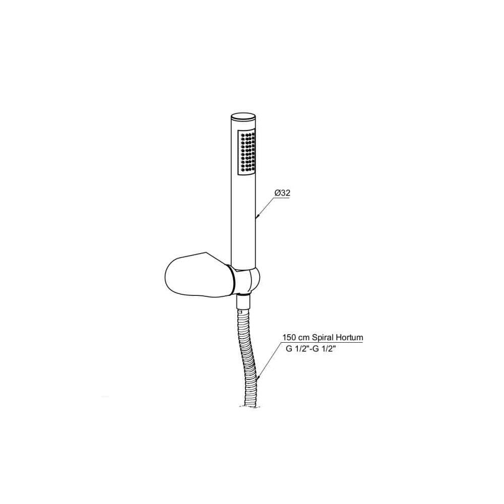 Gpd Pedra Tam Ankastre Duş Seti Siyah küçük görsel