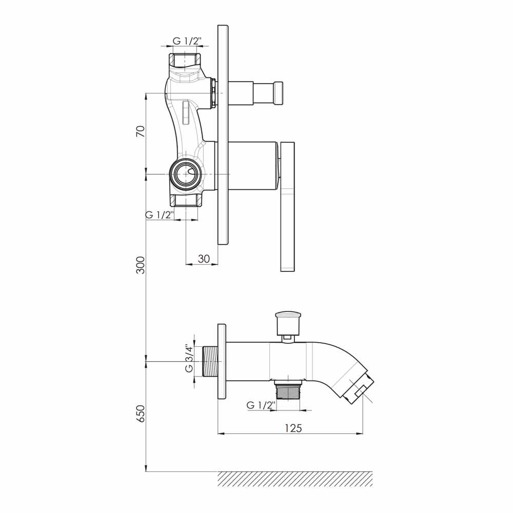 Gpd Pedra Tam Ankastre Duş Seti Siyah küçük görsel