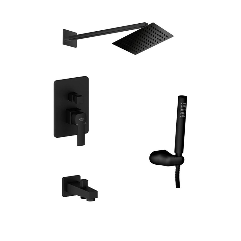 Gpd Pedra Tam Ankastre Duş Seti Siyah küçük görsel