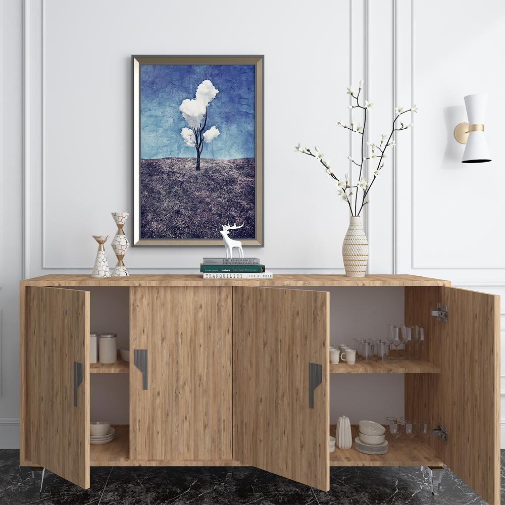 Bgr 4 Kapaklı Konsol Çam küçük görsel