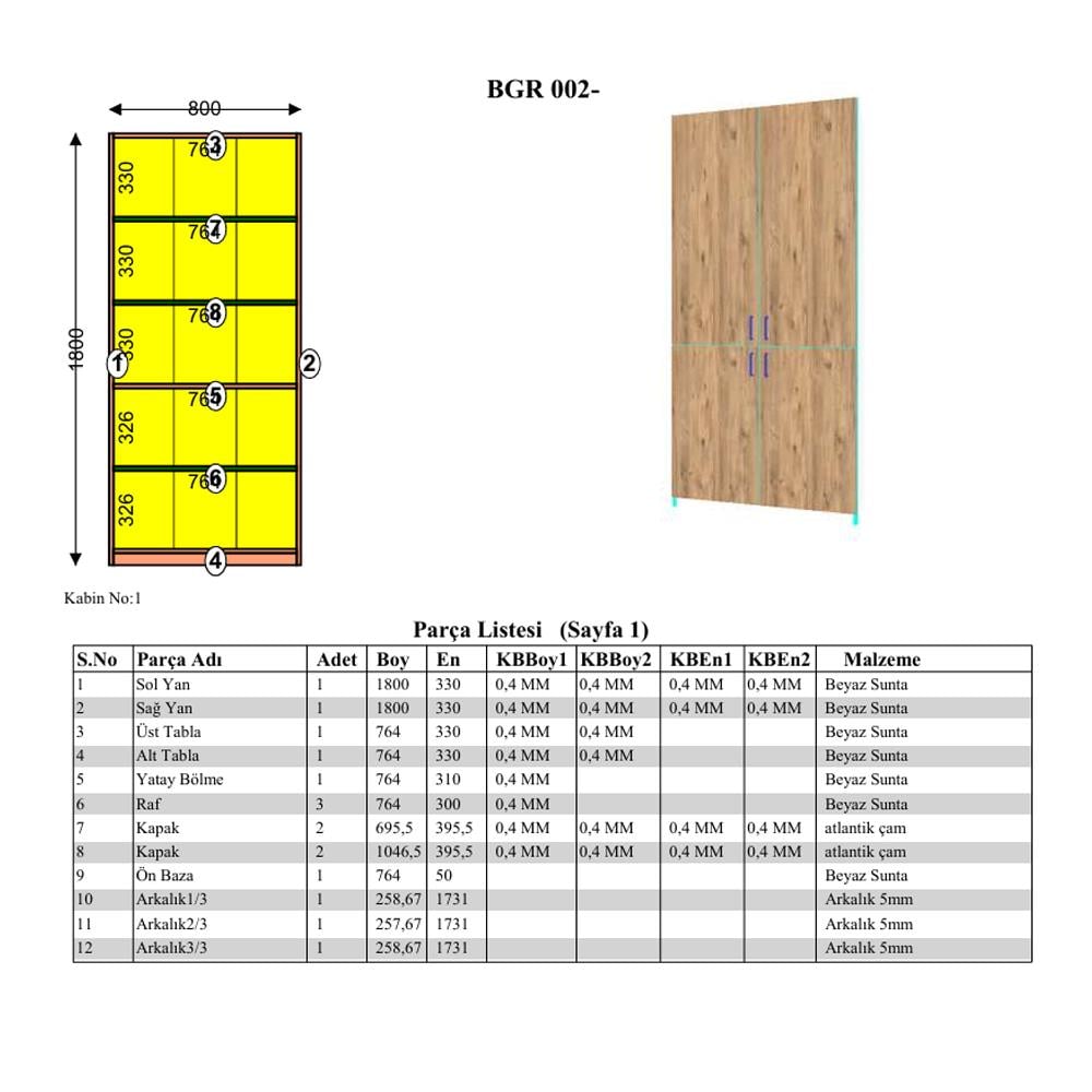 Bgr 4 Kapaklı Kilitli Ofis Evrak Dolabı Beyaz küçük görsel