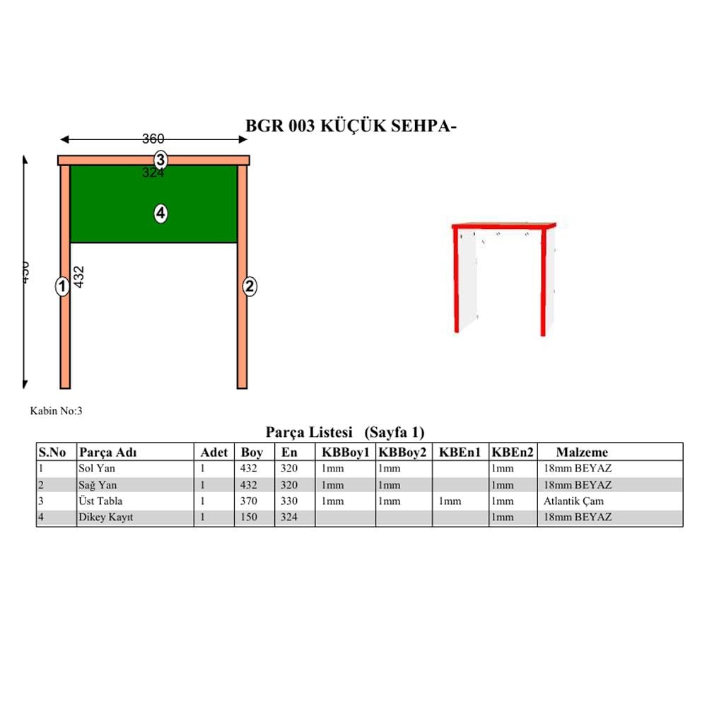 Bgr Üçlü Zigon Sehpa küçük görsel