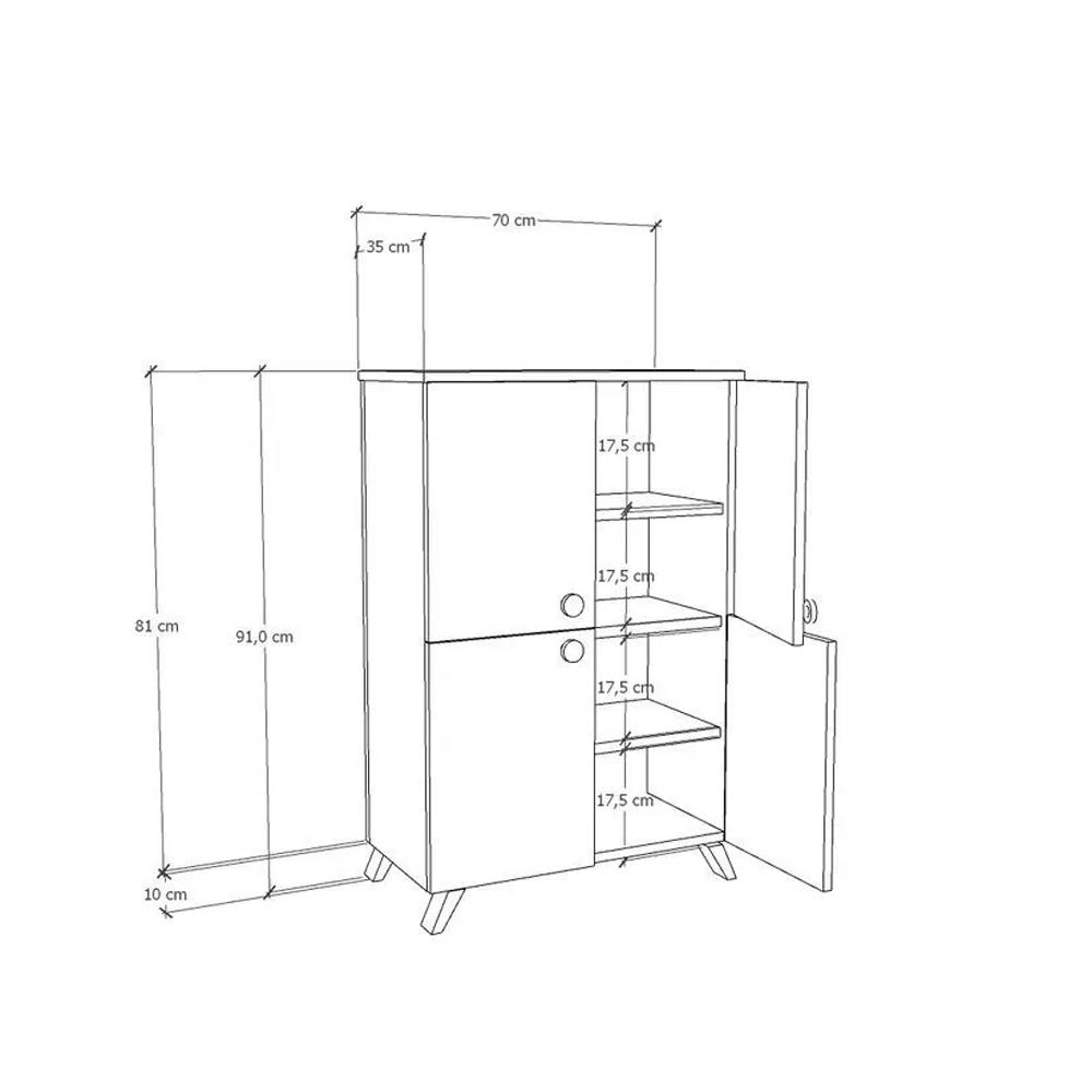 Bgr 7033 Çok Amaçlı 4 Kapaklı Ayakkabılık küçük görsel