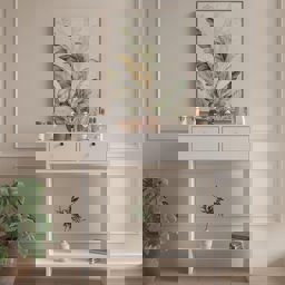 Bgr Petek Üstü Kahve Köşesi Dresuar Beyaz küçük görsel