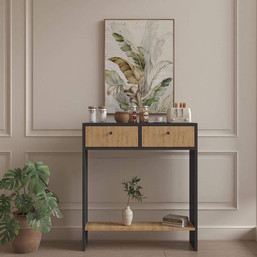 Bgr Petek Üstü Kahve Köşesi Dresuar Meşe-Antrasit görseli