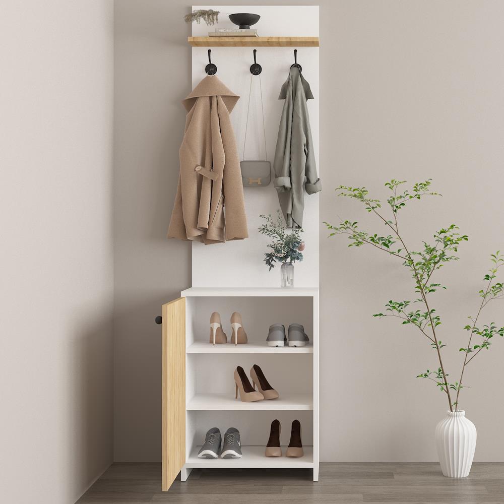 Bgr 0015 Portmanto Beyaz-Safir Meşe küçük görsel