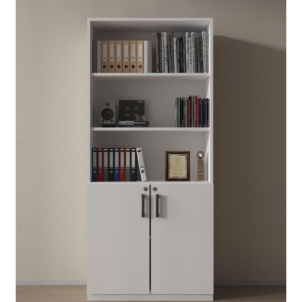 Bgr 8032 Beyaz Gövde 2 Kapaklı Kilitli Ofis Klasör Dosya Ve Evrak Dolabı görseli