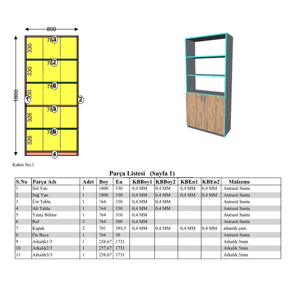 Bgr 8032 Beyaz Gövde 2 Kapaklı Kilitli Ofis Klasör Dosya Ve Evrak Dolabı küçük görsel