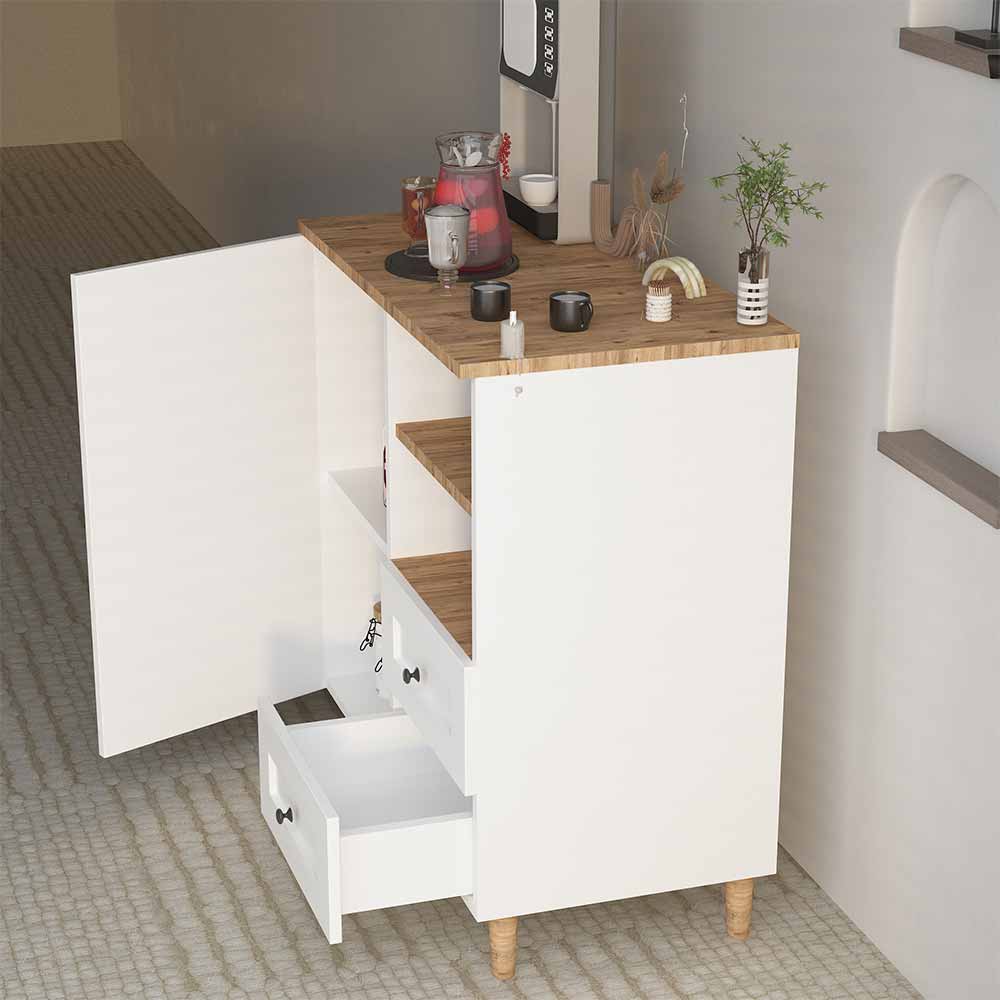 Bgr Kahve Köşesi Çok Amaçlı Dolap Beyaz-Safir Meşe 0888 küçük görsel