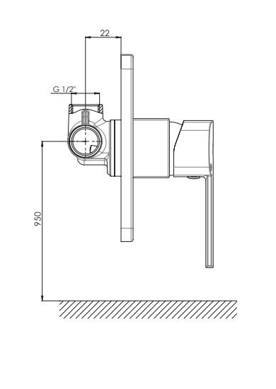 GPD Pedra Ankastre Duş Bataryası Krom Mad160 küçük görsel