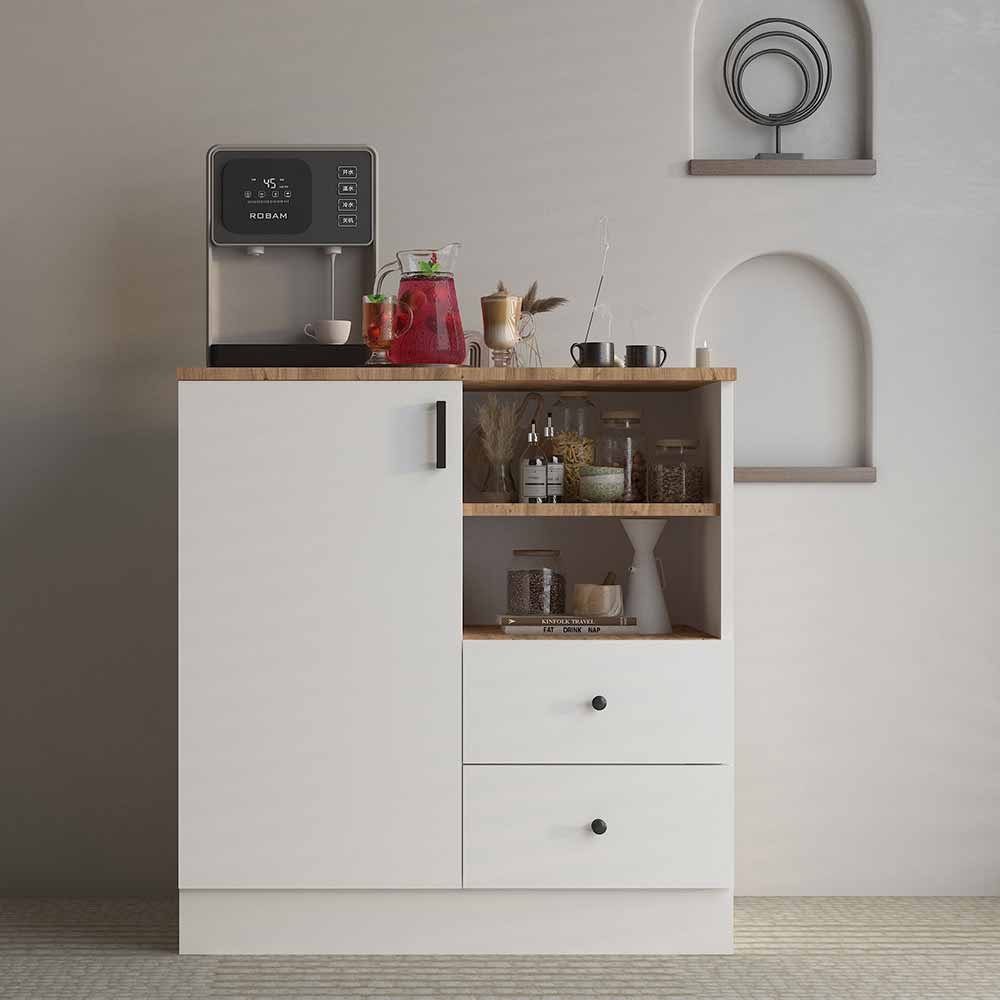 Bgr Kahve Köşesi Dolap Beyaz-Safir Meşe 2025 görseli