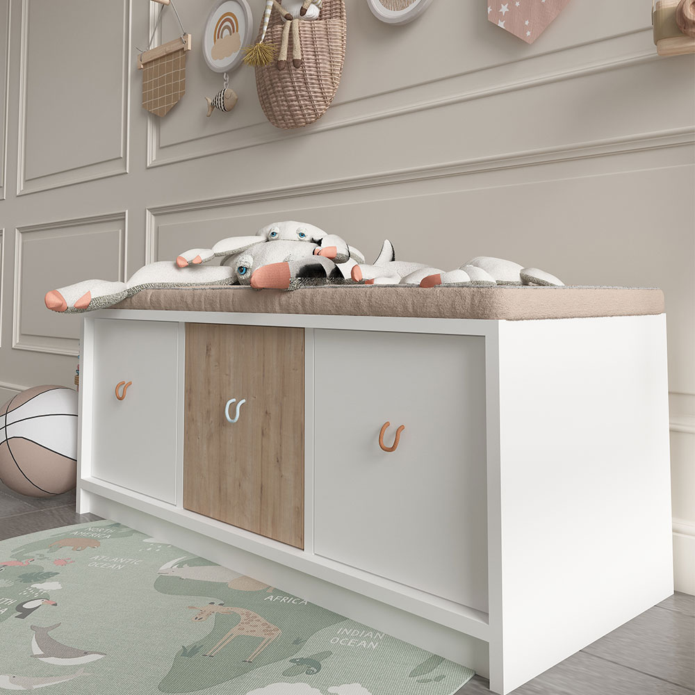 Bgr Oyuncak Dolabı Beyaz-Safir Meşe 7000 küçük görsel