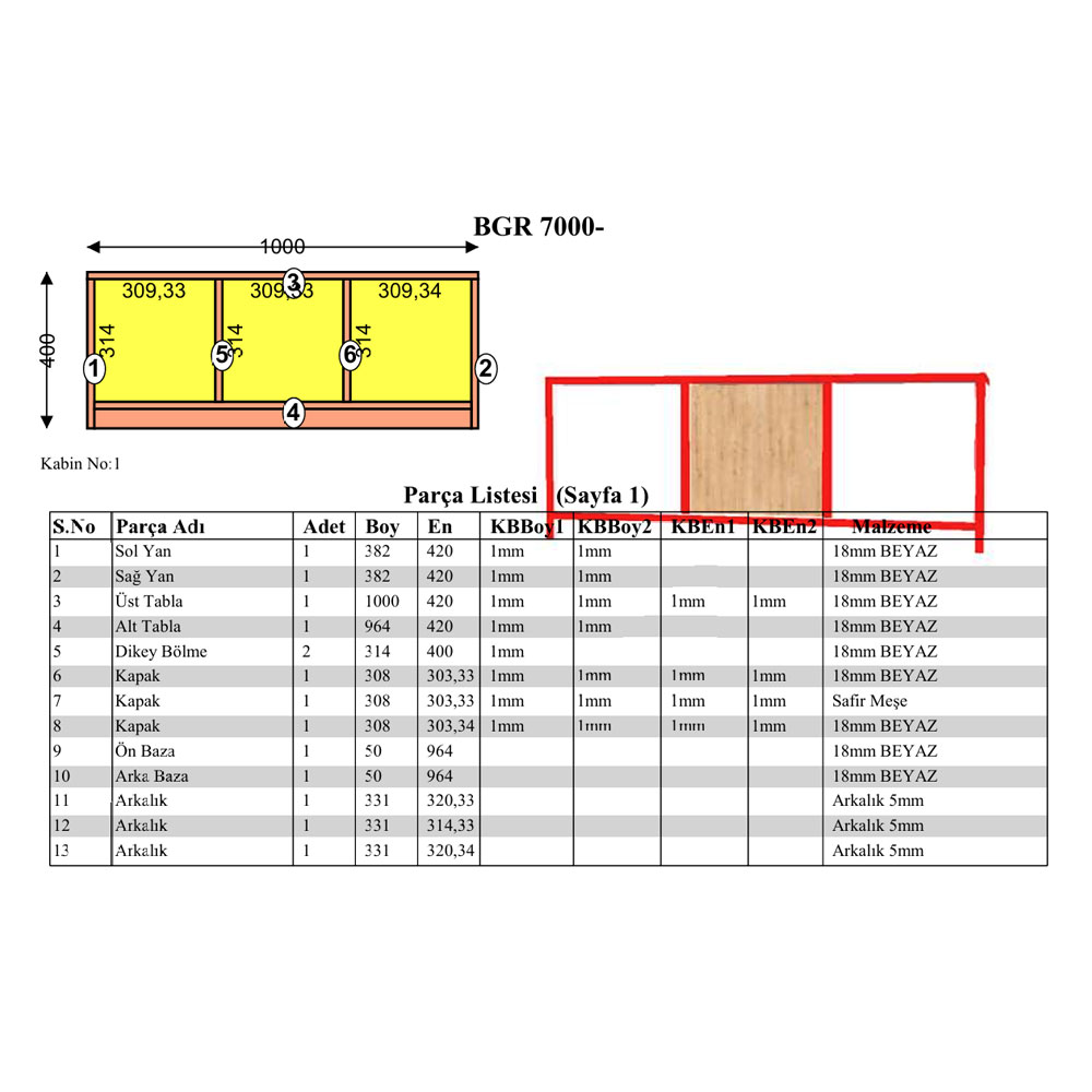Bgr Oyuncak Dolabı Beyaz-Safir Meşe 7000 küçük görsel
