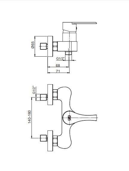 GPD Ankastre Duş Bataryası Krom Mdb65-c küçük görsel