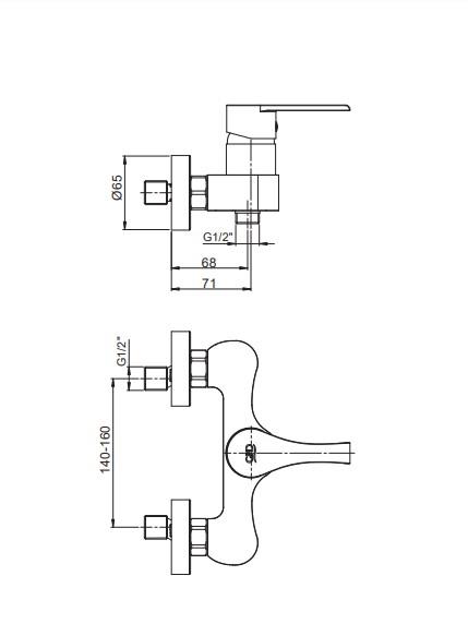 GPD Ankastre Duş Bataryası Krom Mdb65-c küçük görsel