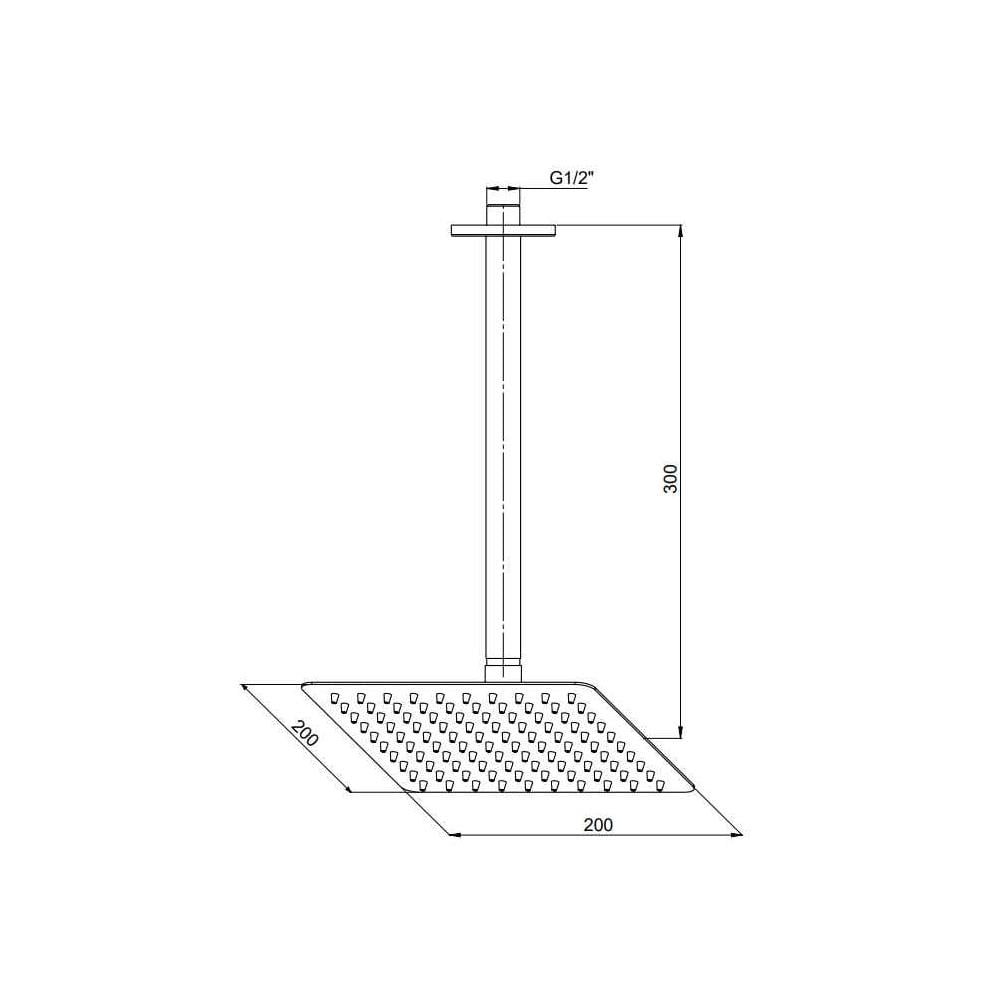 GPD Ankastre Duş Başlığı Tavandan 20x20 Cm Altın Ads17-a küçük görsel