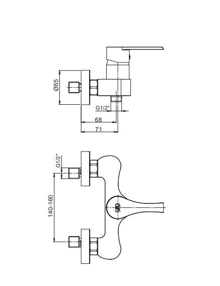 GPD Ankastre Duş Bataryası Siyah Mdb65-c-s küçük görsel