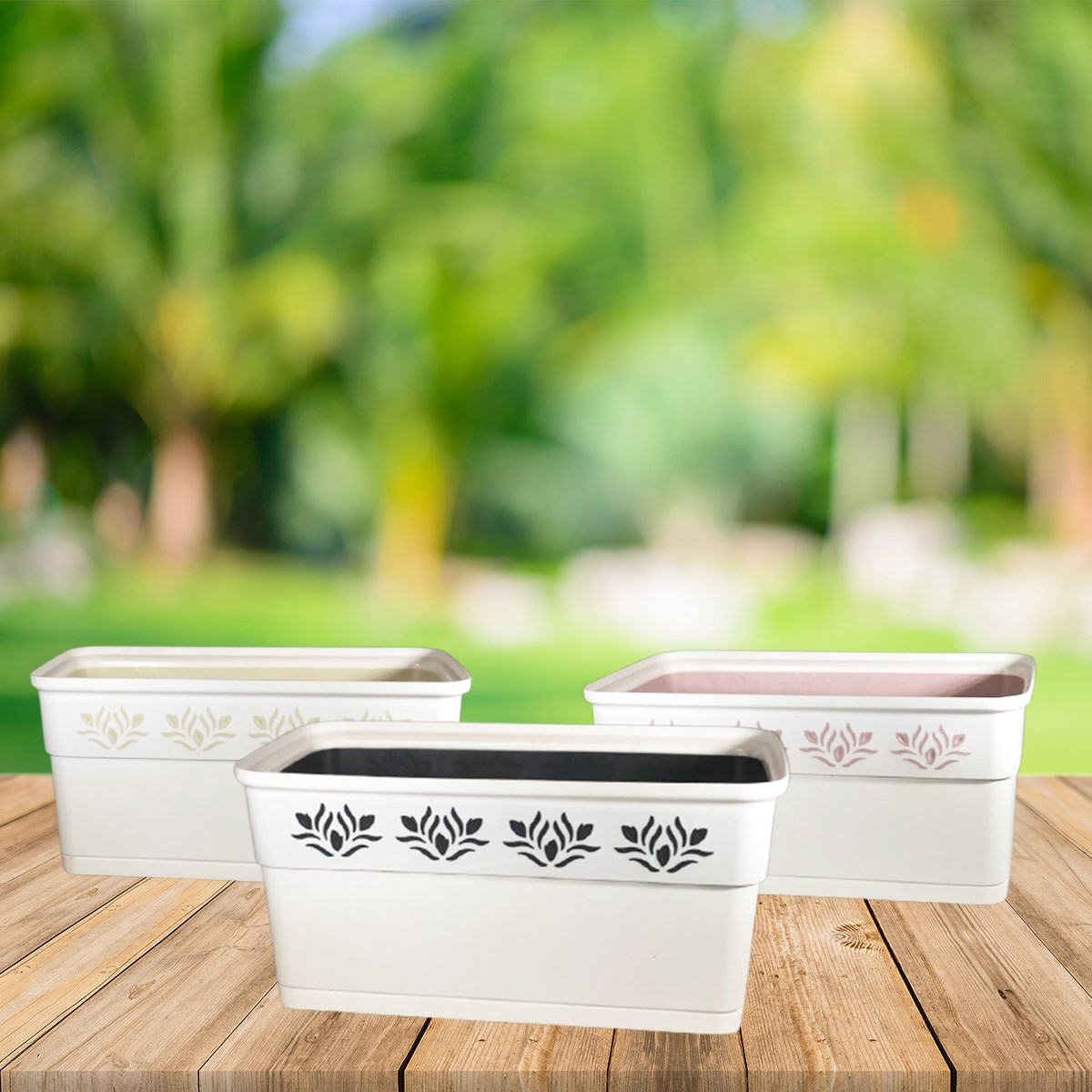 Bee Home Desenli Saksı 30 Cm AK 637 küçük görsel