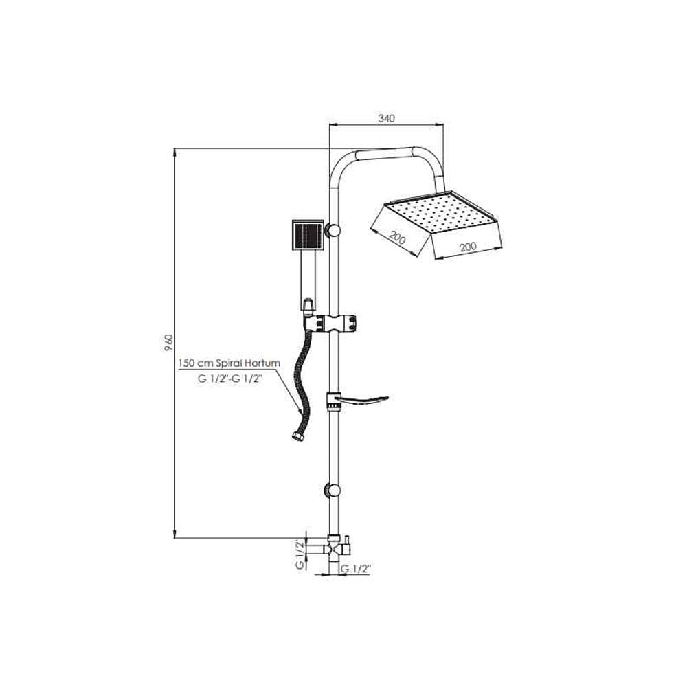 GPD Yönlendiricili Duş Ünitesi Krom Dst19-3 küçük görsel