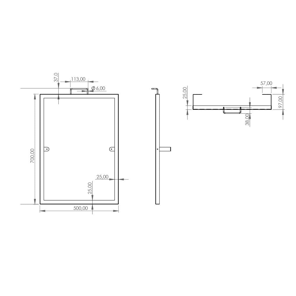 Maxiflow Kulplu Engelli Aynası 50X70 Ss304 13588 küçük görsel