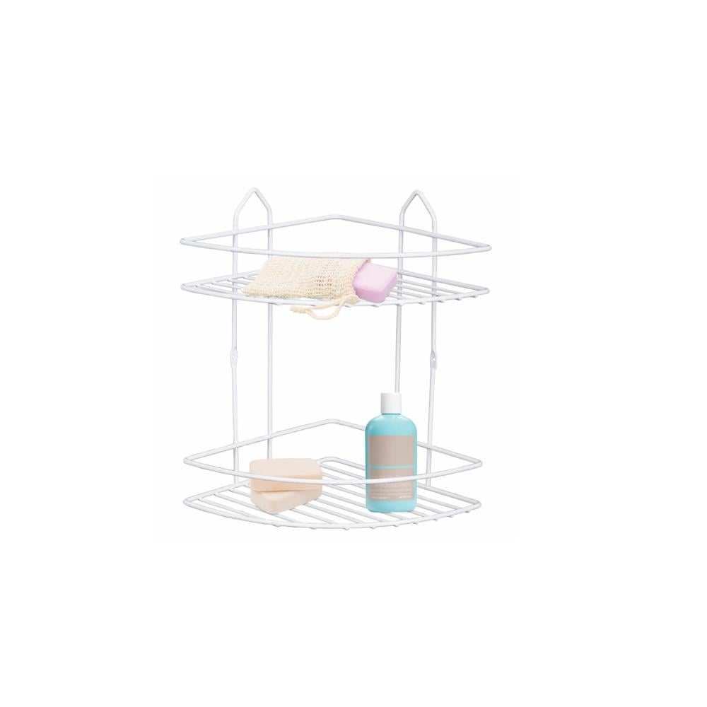 2 Katlı Beyaz Banyo Köşe Sabunluk küçük görsel