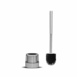İnoks Premium Wc Tuvalet Fırçası Yuvarlak Silikonlu Beyaz küçük görsel