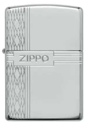 Zippo Elmas Dizayn Saf Gümüş küçük görsel