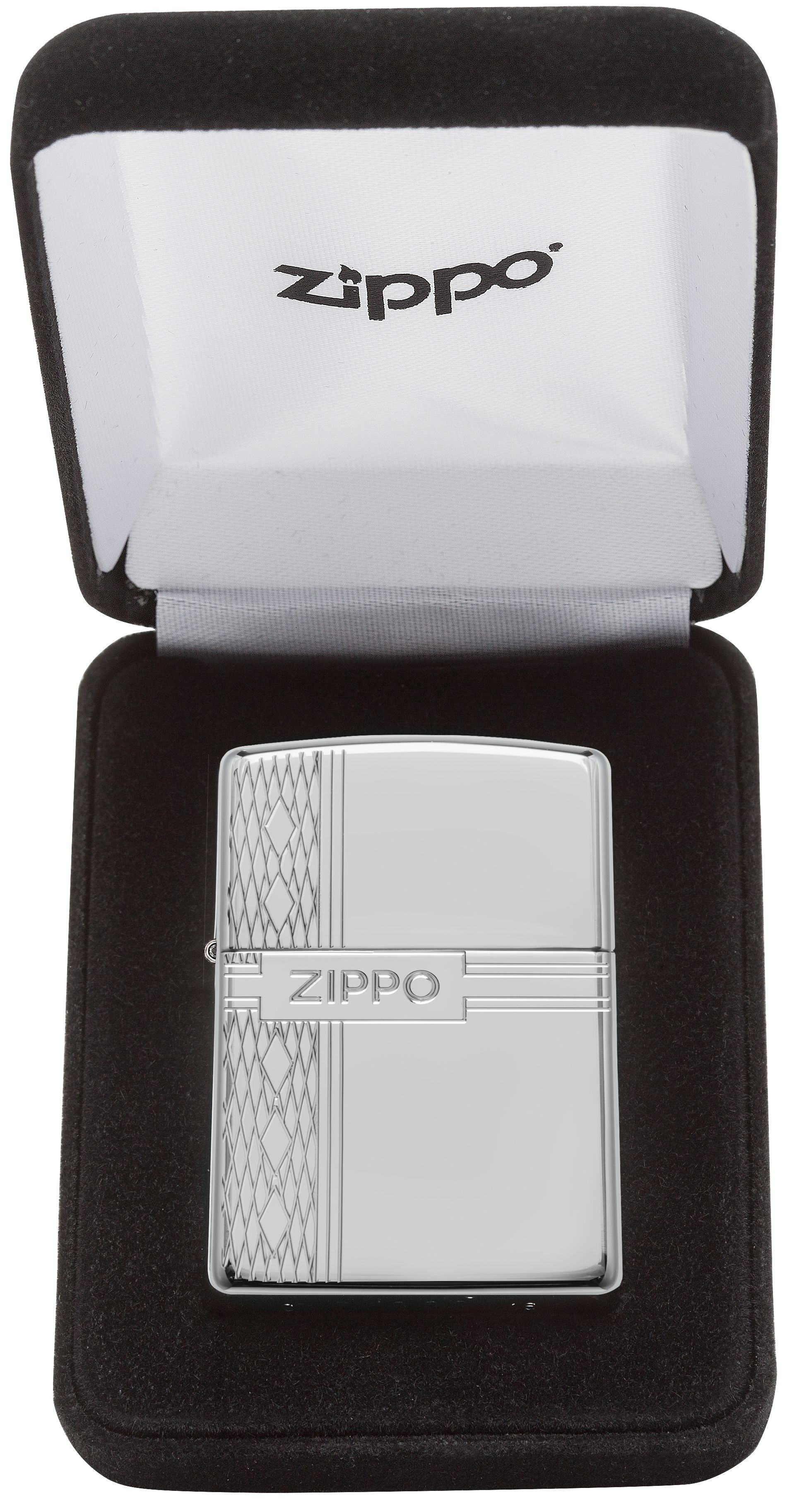 Zippo Elmas Dizayn Saf Gümüş küçük görsel