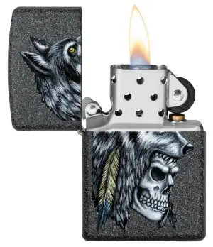 Wolf Skull Feather Design küçük görsel