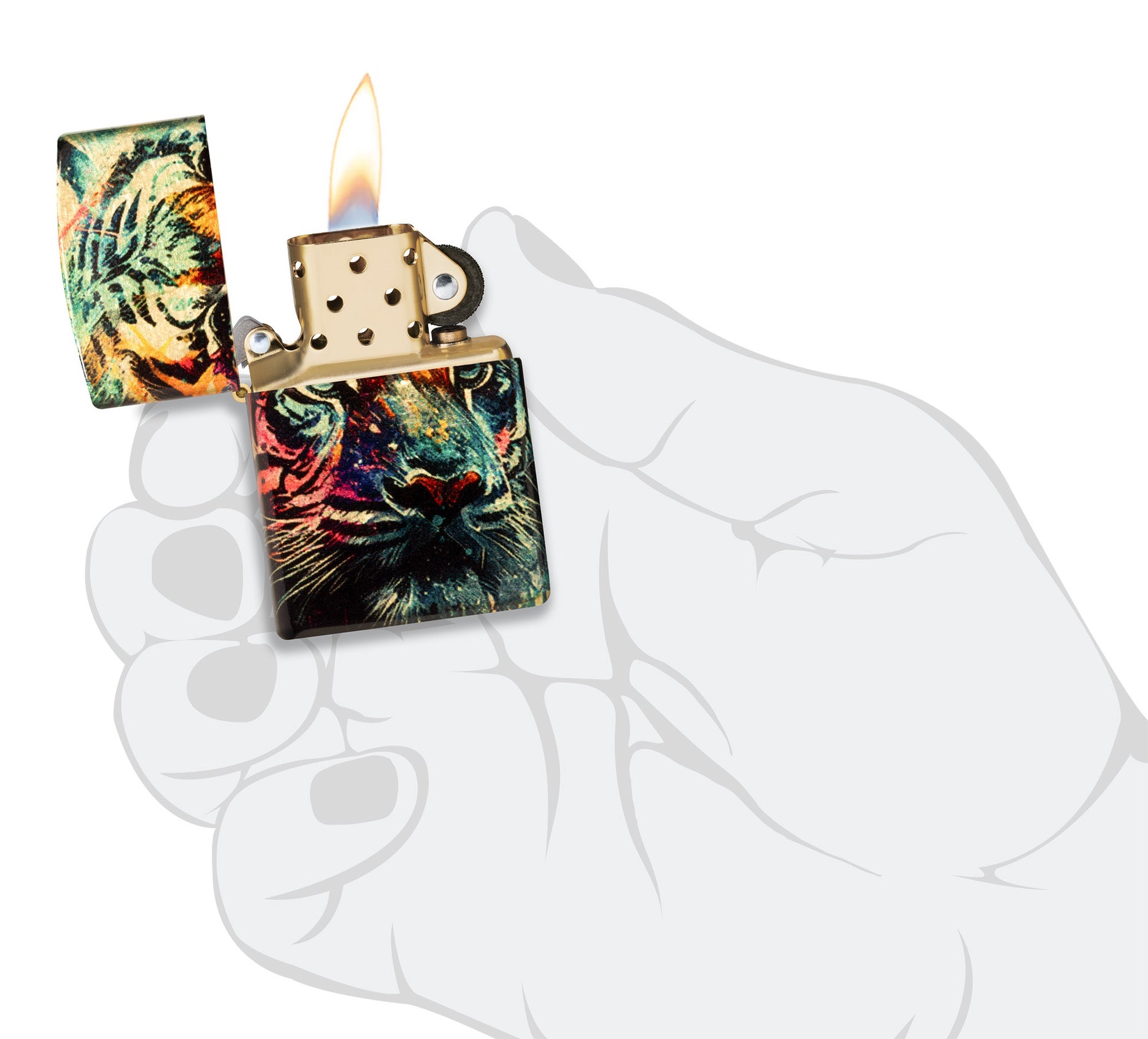 Colorful Tiger Design küçük görsel