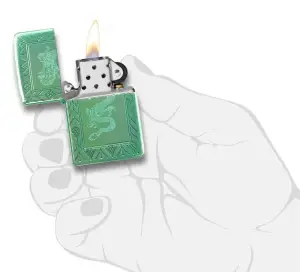 Armor<® High Polish Green Elegant Dragon küçük görsel