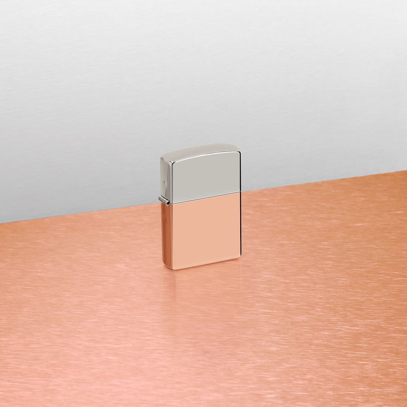 Bimetal Case Lighter - Sterling Silver Lid küçük görsel