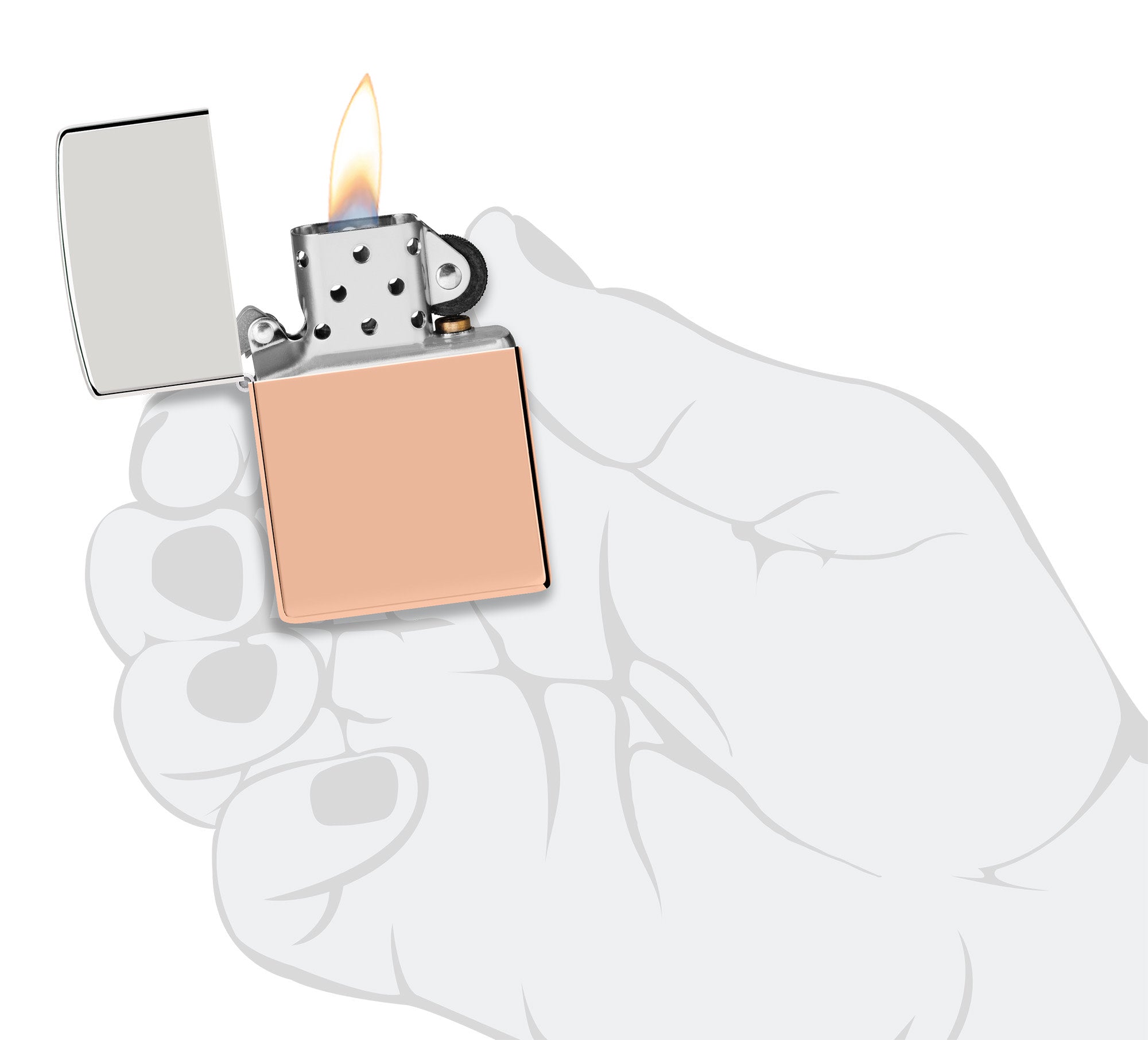 Bimetal Case Lighter - Sterling Silver Lid küçük görsel