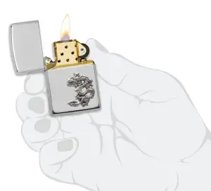 Chinese Dragon Sterling Silver Emblem küçük görsel